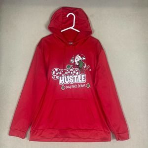 Santa Hustle Hoodie Adult Medium Red 2014‎ Race Series Christmas Pullover Mens